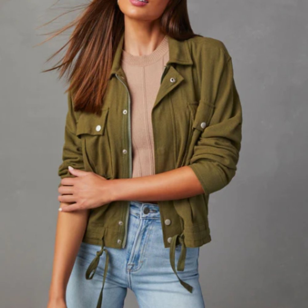 NEW VICI Capone Military Utility Jacket Coat SMALL Olive Green